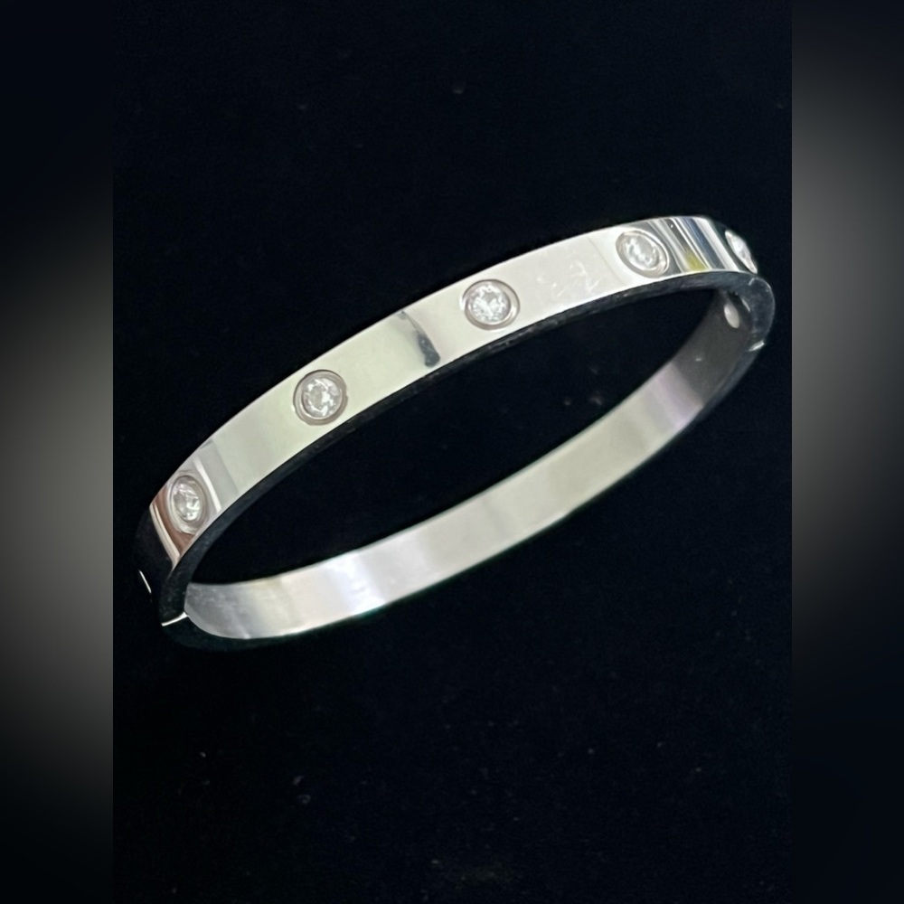 Love Stainless Steel Crystal Women’s Bangle Bracelet